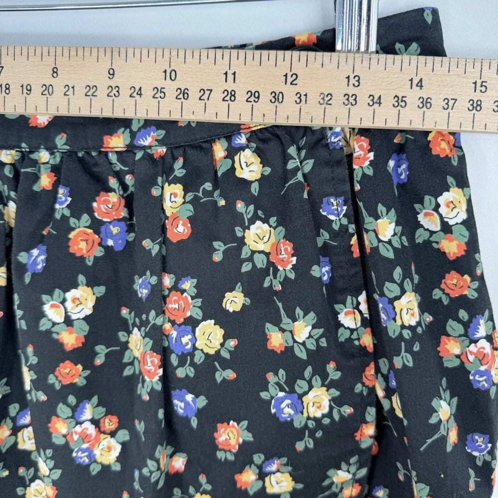 Vintage Pepe Jeans wrap Mini Skirt Floral print Black & Multicolor SZ-M